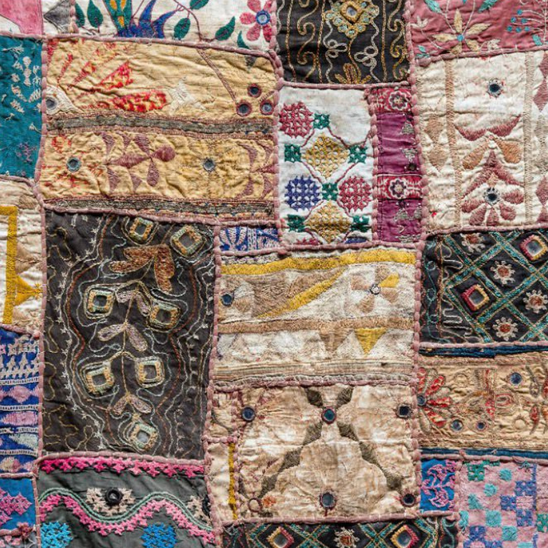 patchwork of colorful fabrics