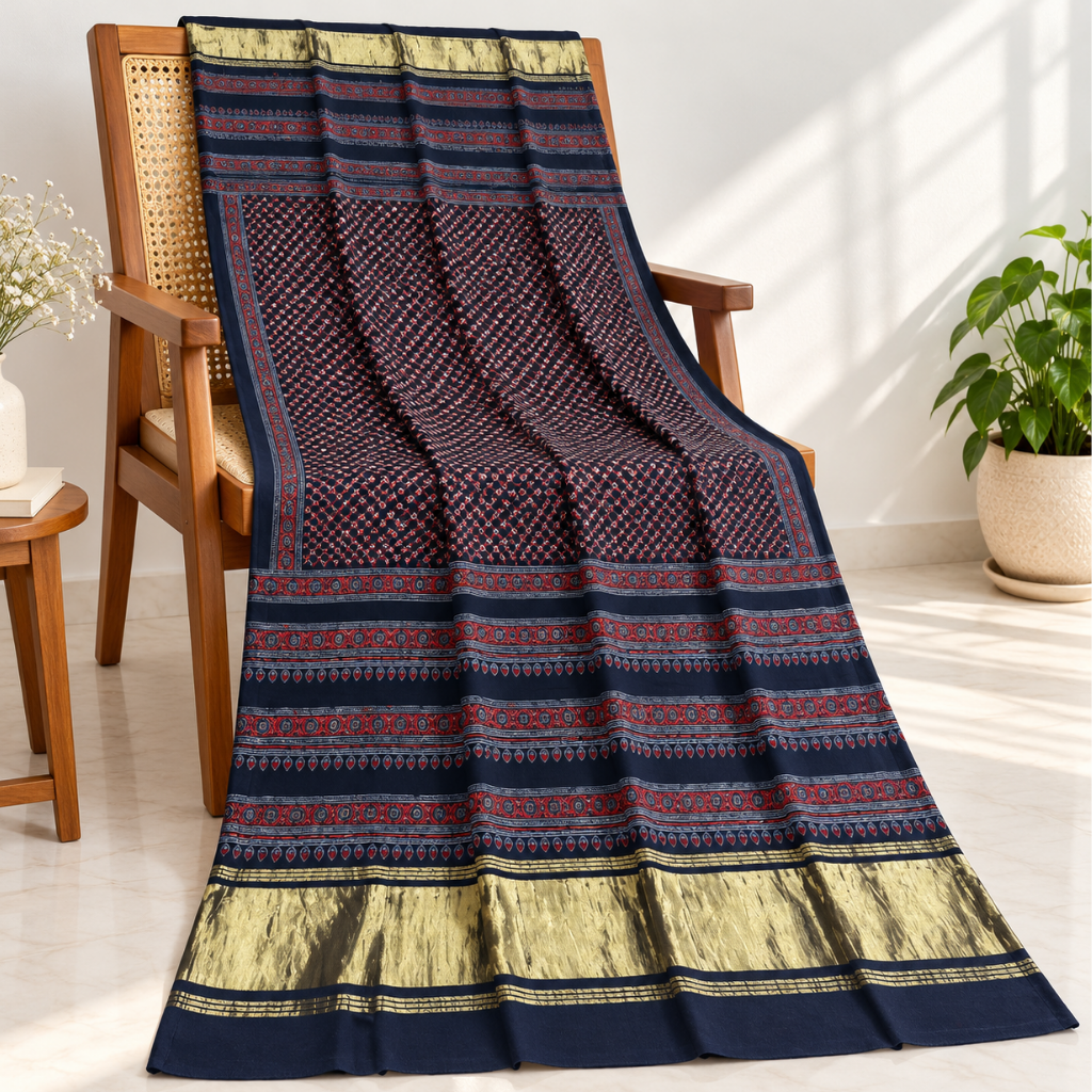 Distinctive Ajrakh Printed Dupatta for Women