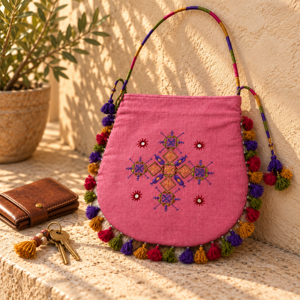 Graceful Thread-Worked Potli Bag