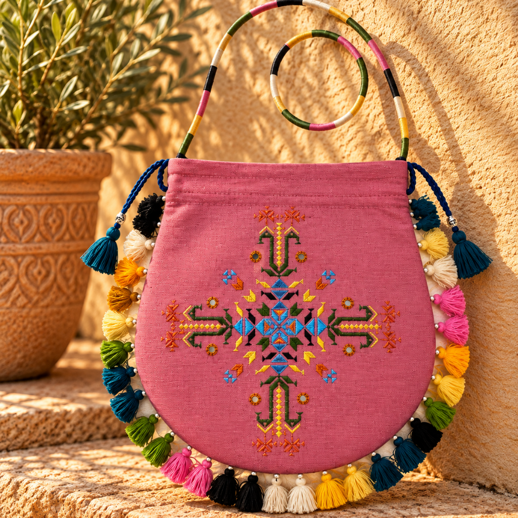 Detailed Embroidered Potli Bag for Women