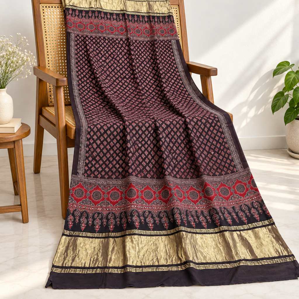 Distinctive Ajrakh Printed Dupatta for Women