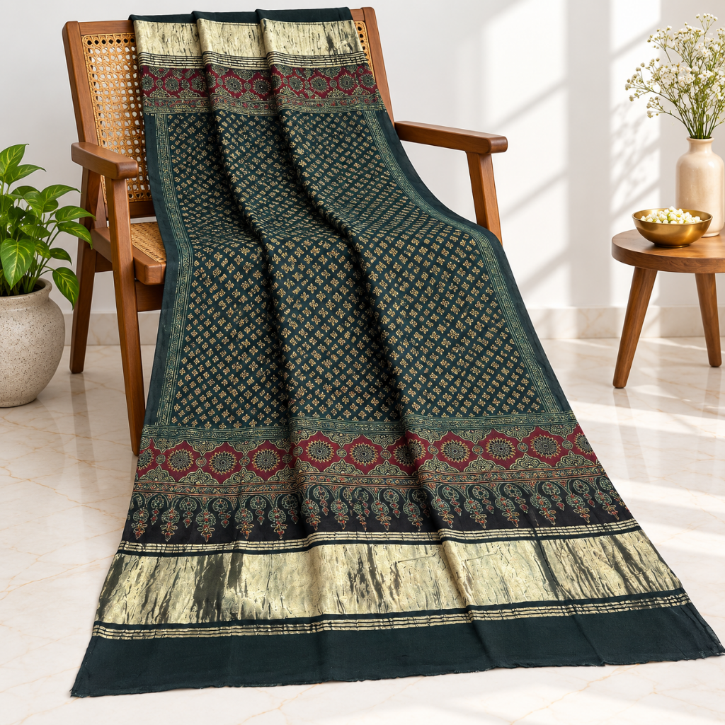 Distinctive Ajrakh Printed Dupatta for Women