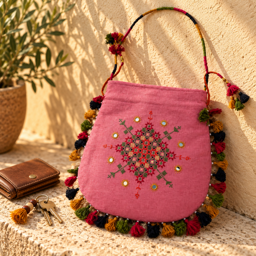 Graceful Thread-Worked Potli Bag