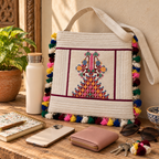 Artistic Thread-Worked Embroidered Bag for Women