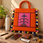 Artistic Thread-Worked Embroidered Bag for Women