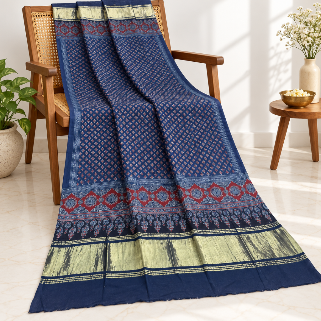 Distinctive Ajrakh Printed Dupatta for Women