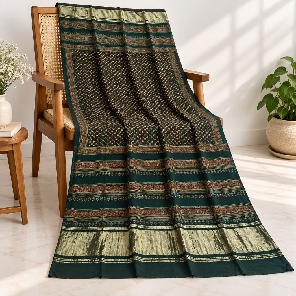 Distinctive Ajrakh Printed Dupatta for Women