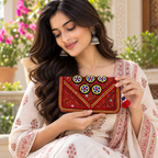 Festive Zari Embellished Purse for Women