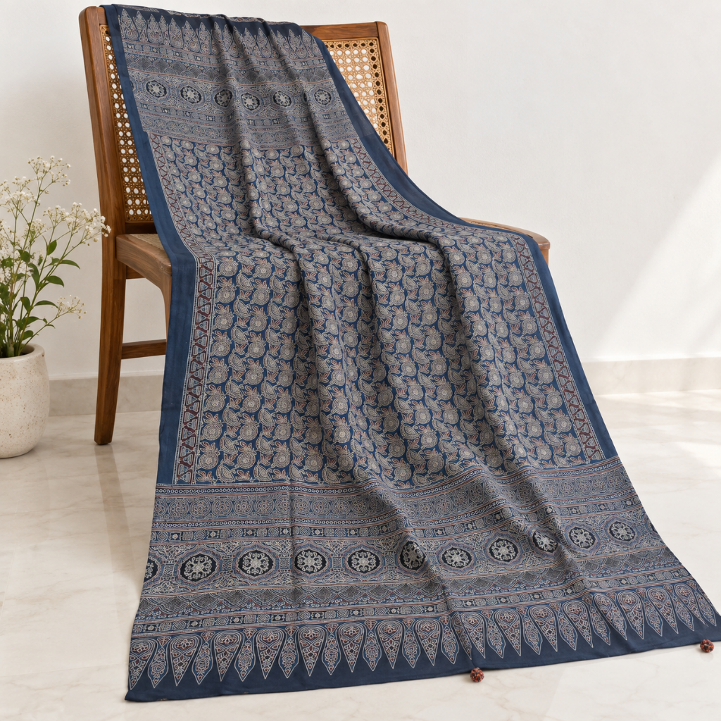 Classic Printed Ajrakh Dupatta for Women