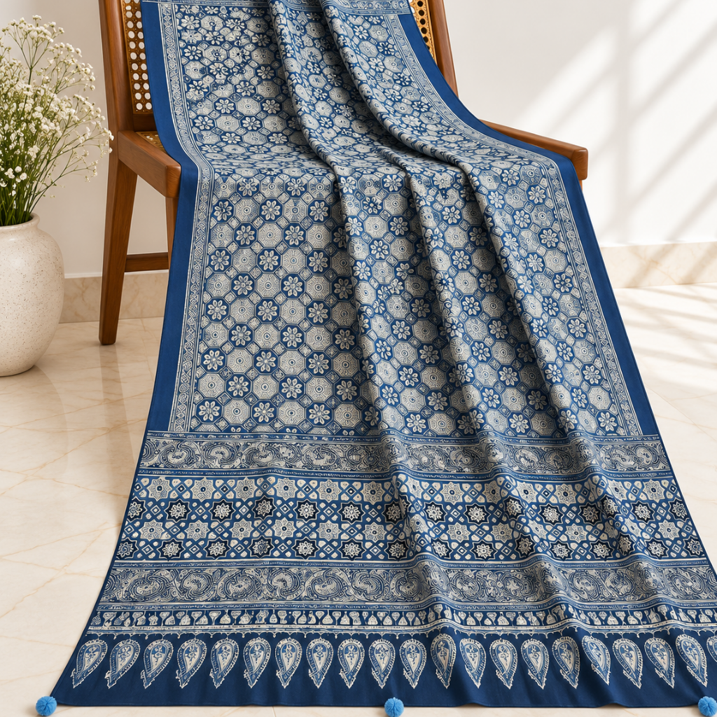 Classic Printed Ajrakh Dupatta for Women