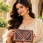 Festive Zari Embellished Purse for Women