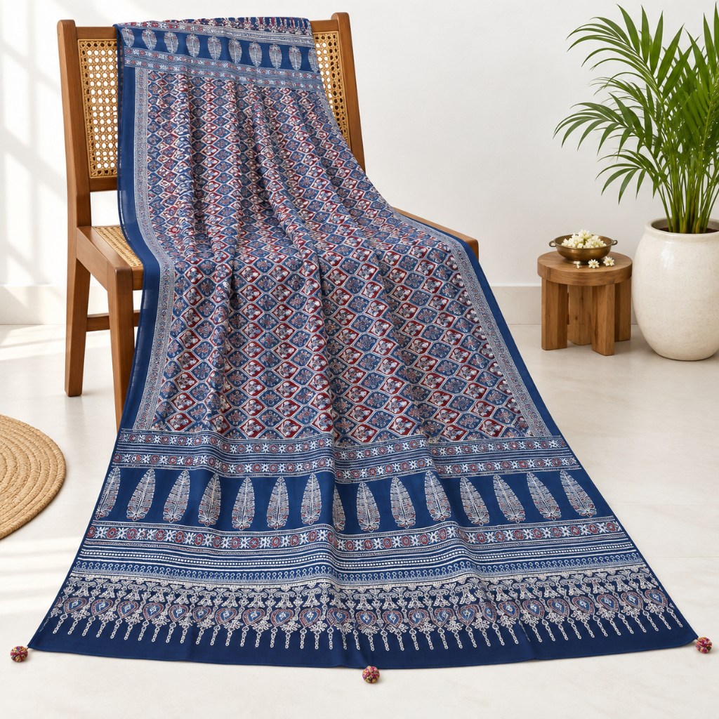 Classic Printed Ajrakh Dupatta for Women