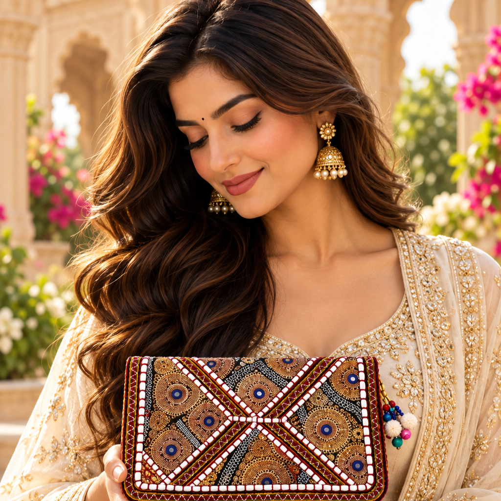 Ethnic Zari Purse for Women