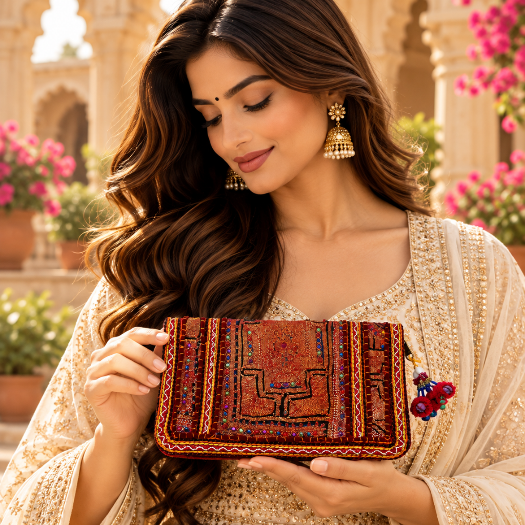 Ethnic Zari Purse for Women