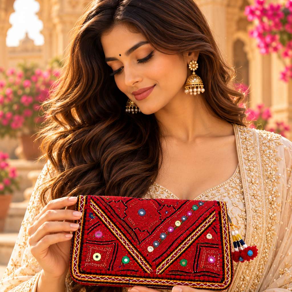 Ethnic Zari Purse for Women