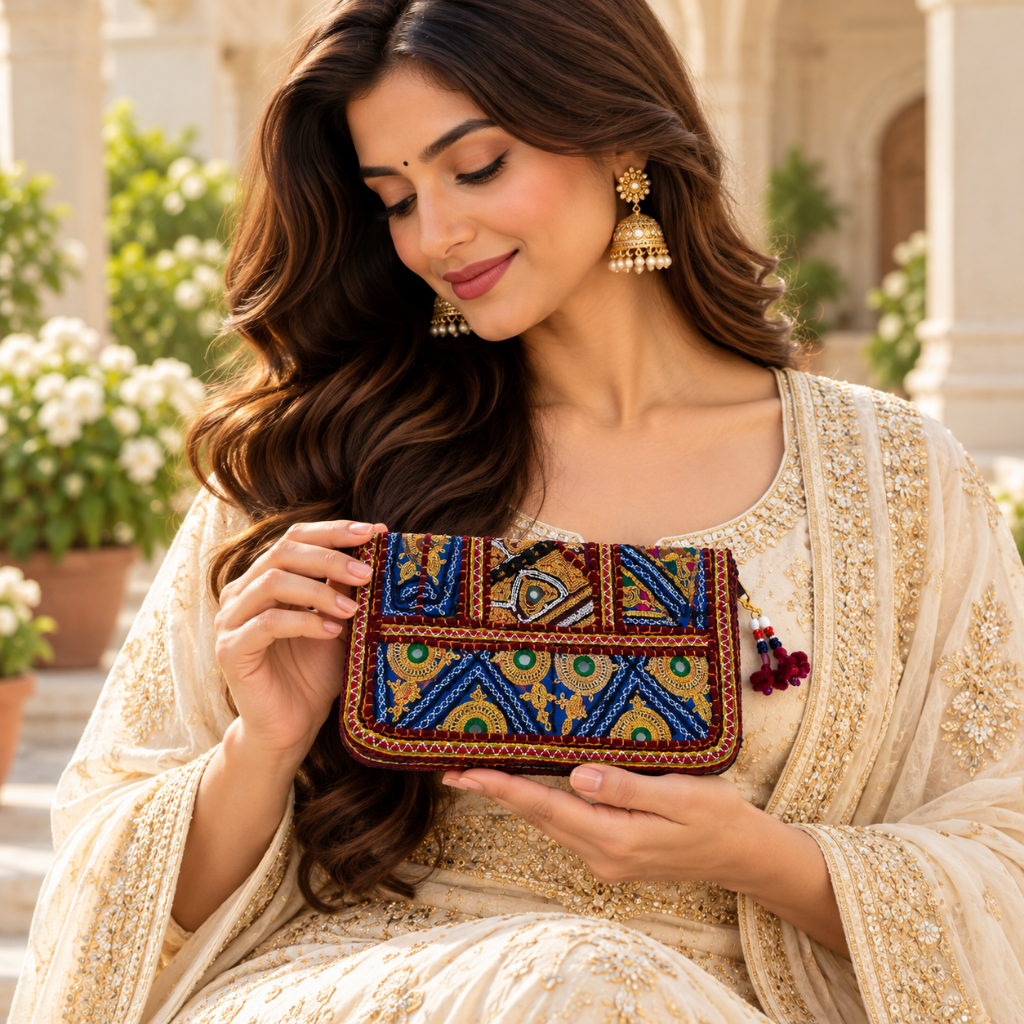 Ethnic Zari Purse for Women