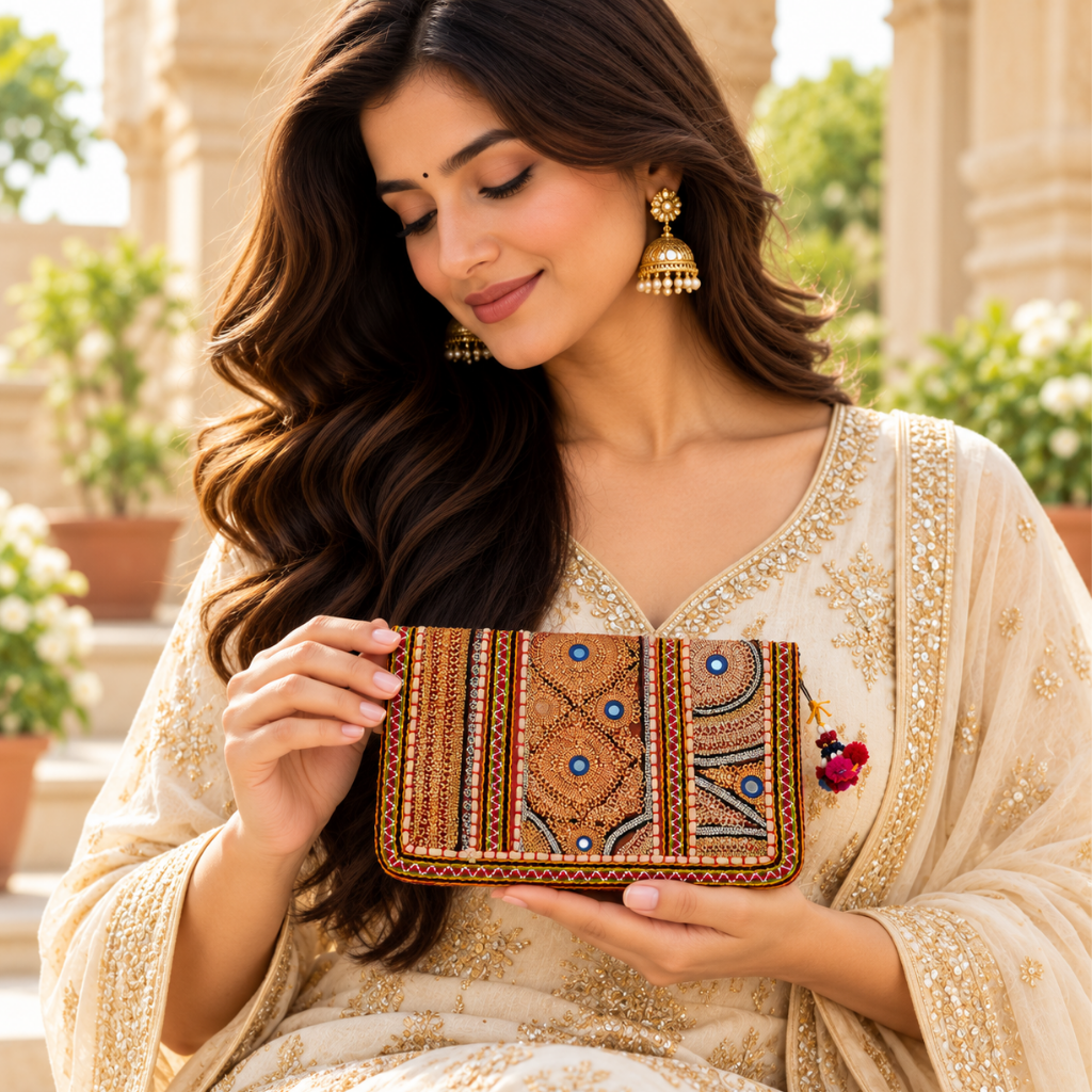 Ethnic Zari Purse for Women