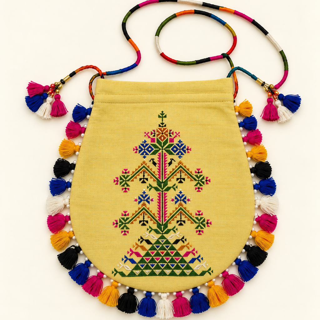 Detailed Embroidered Potli Bag for Women