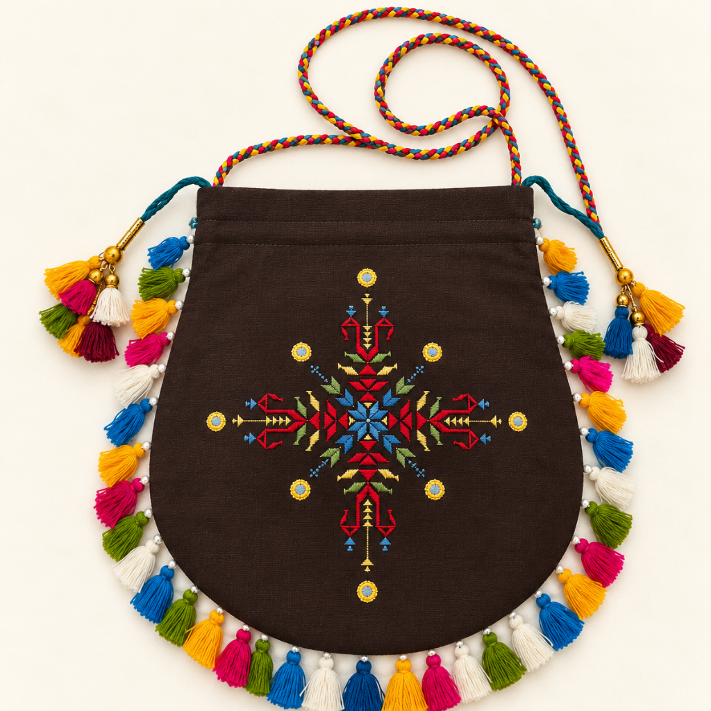 Detailed Embroidered Potli Bag for Women