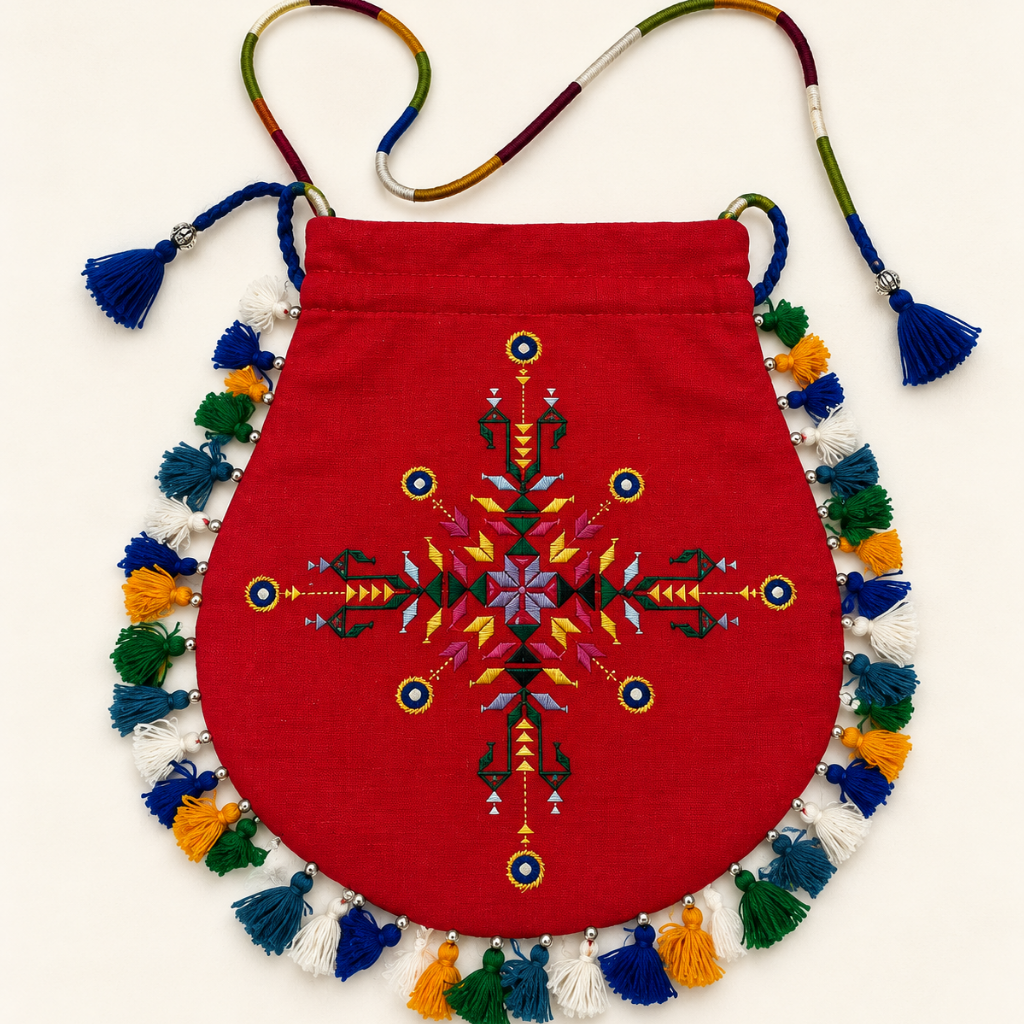 Detailed Embroidered Potli Bag for Women
