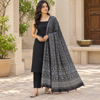 Classic Printed Ajrakh Dupatta for Women