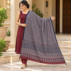 Classic Printed Ajrakh Dupatta for Women