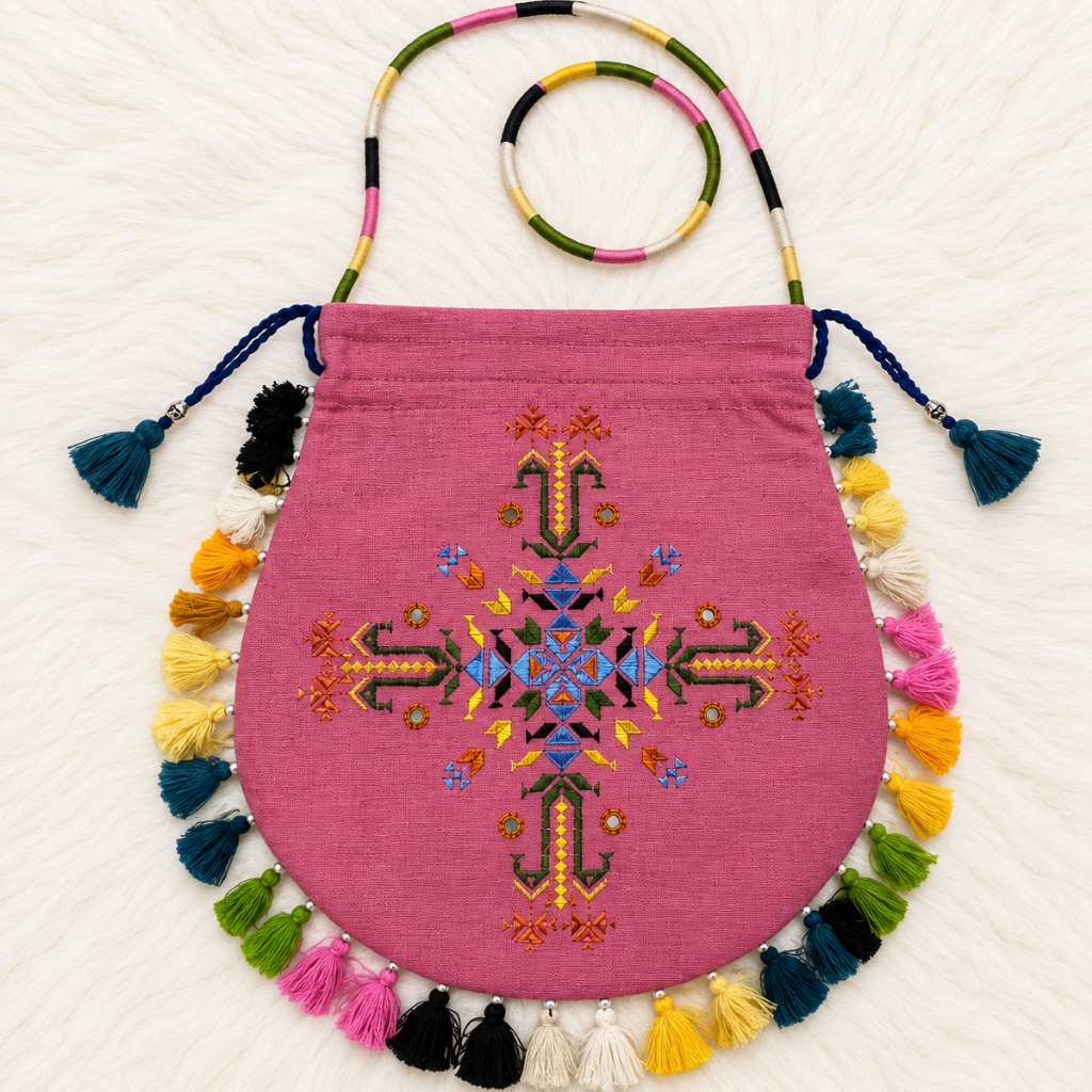 Detailed Embroidered Potli Bag for Women