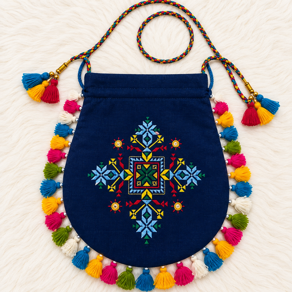 Detailed Embroidered Potli Bag for Women