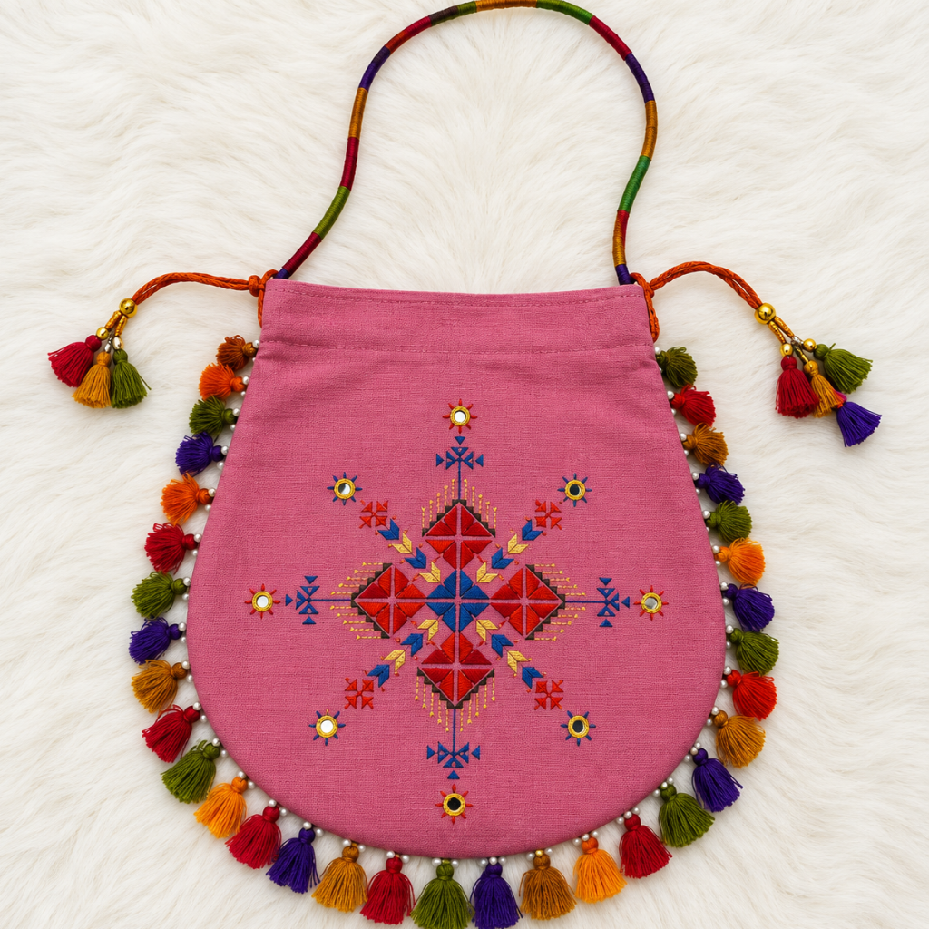 Graceful Thread-Worked Potli Bag