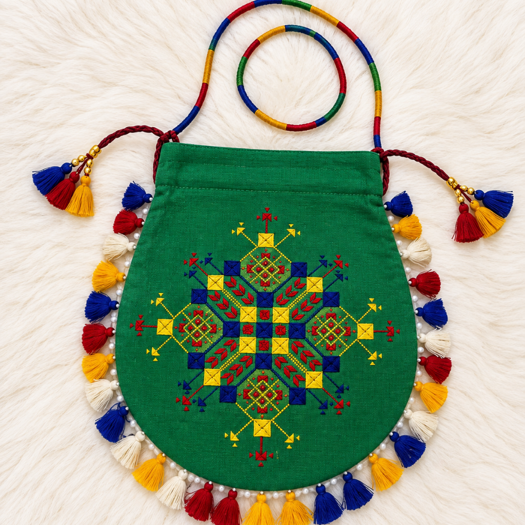 Graceful Thread-Worked Potli Bag