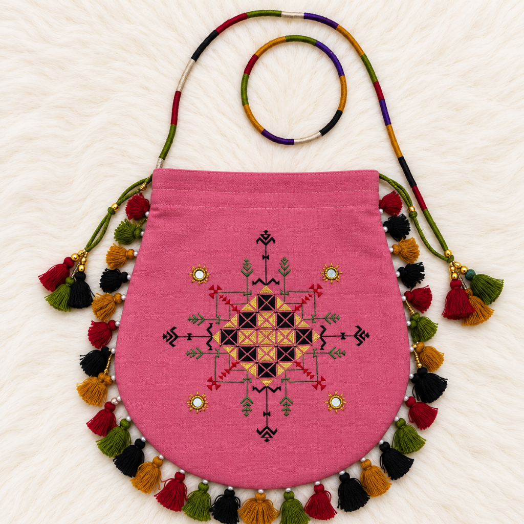 Graceful Thread-Worked Potli Bag