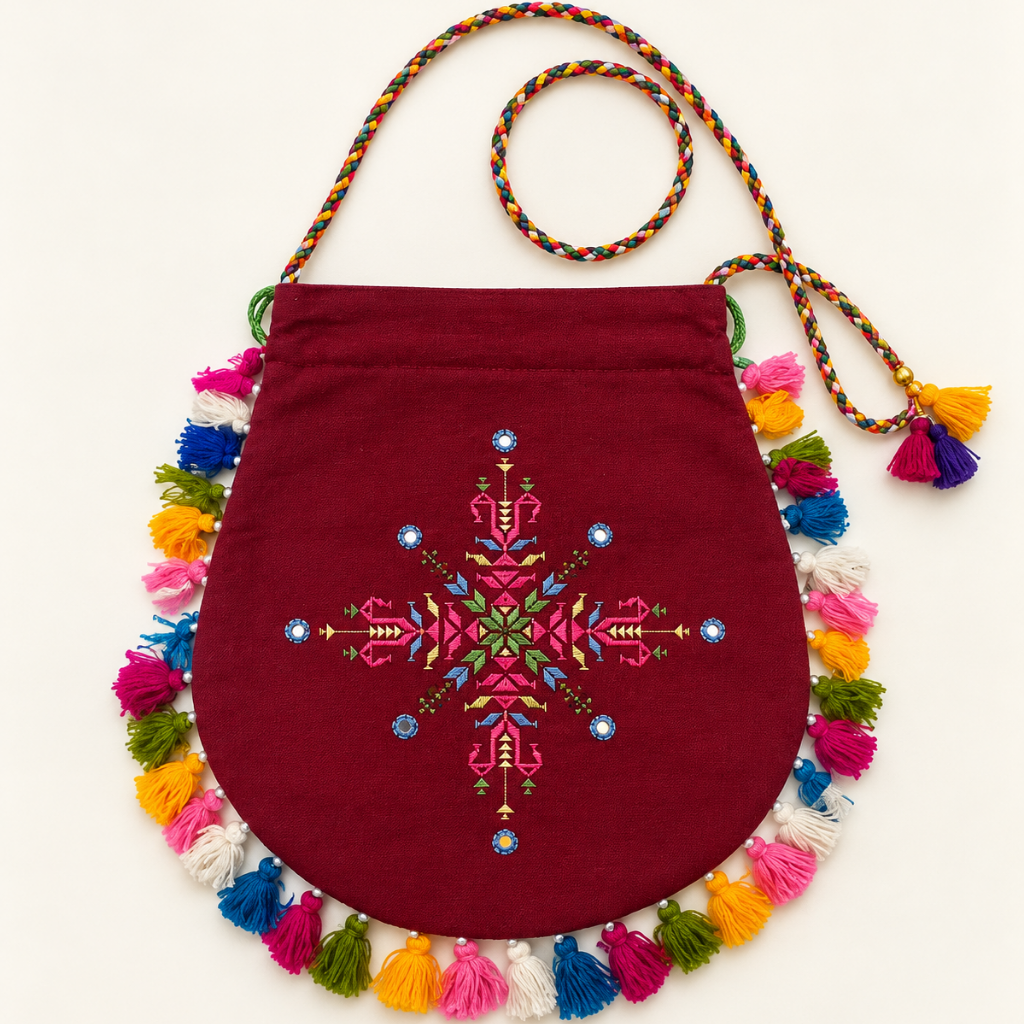 Graceful Thread-Worked Potli Bag