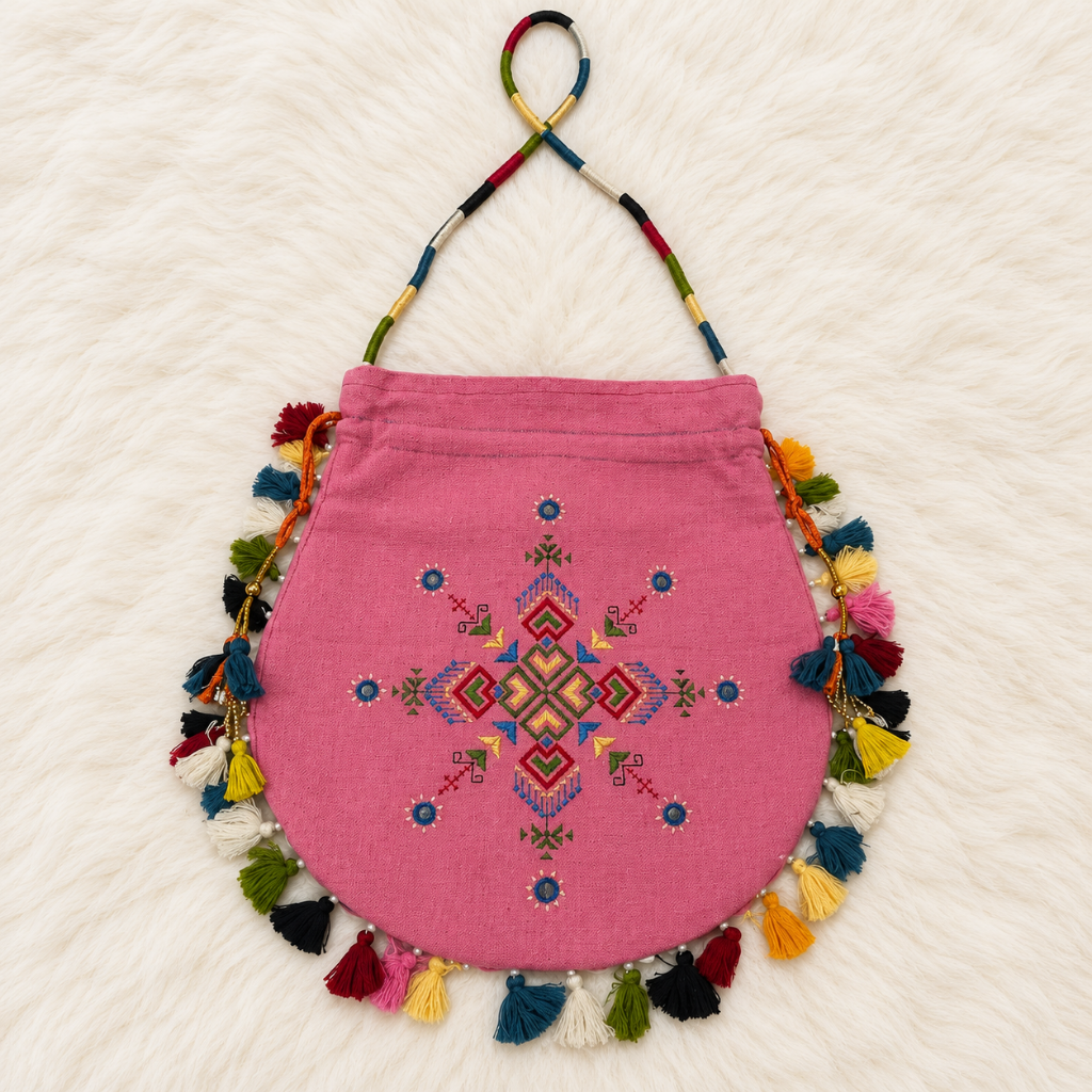 Graceful Thread-Worked Potli Bag