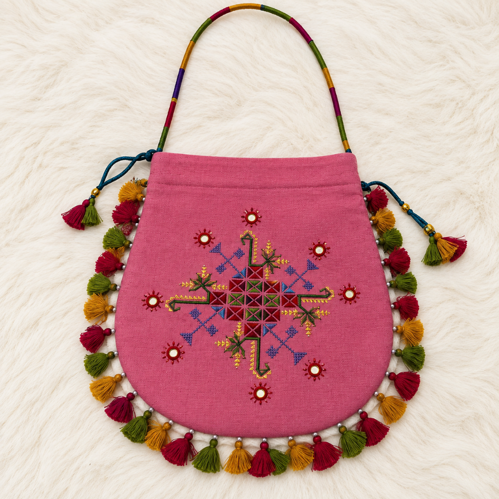 Graceful Thread-Worked Potli Bag