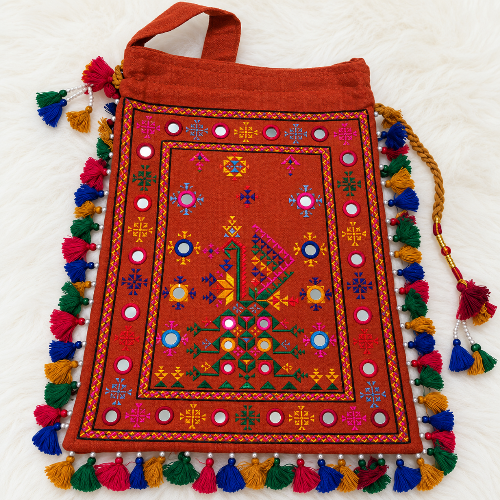 Chic Thread-Worked Medium Embroidered Sling Bag for Women