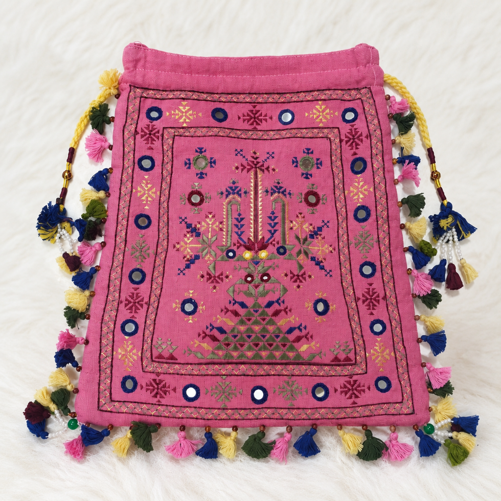 Chic Thread-Worked Medium Embroidered Sling Bag for Women