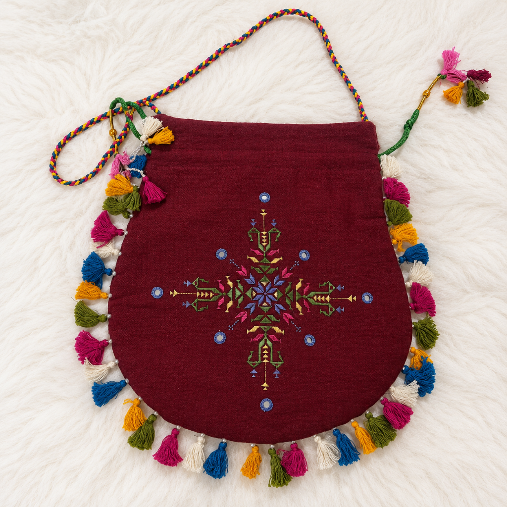 Graceful Thread-Worked Potli Bag
