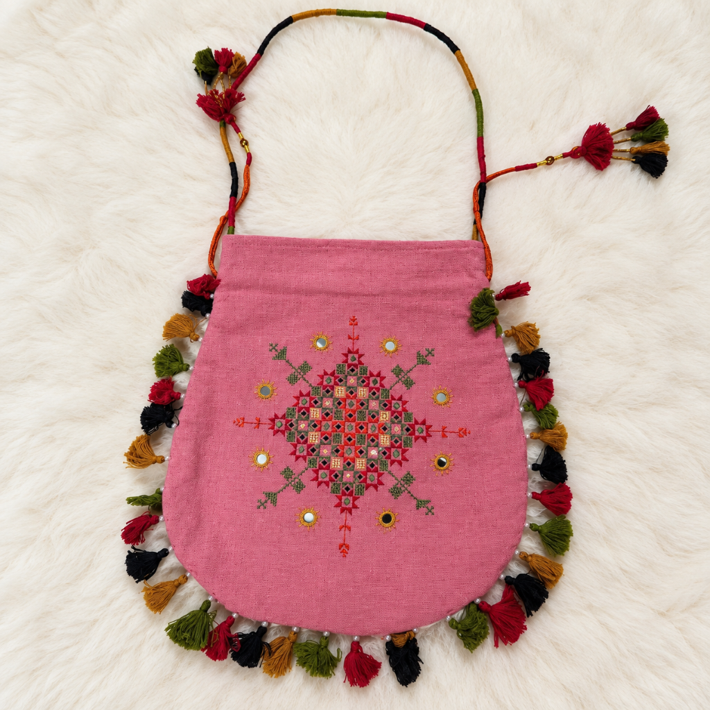 Graceful Thread-Worked Potli Bag