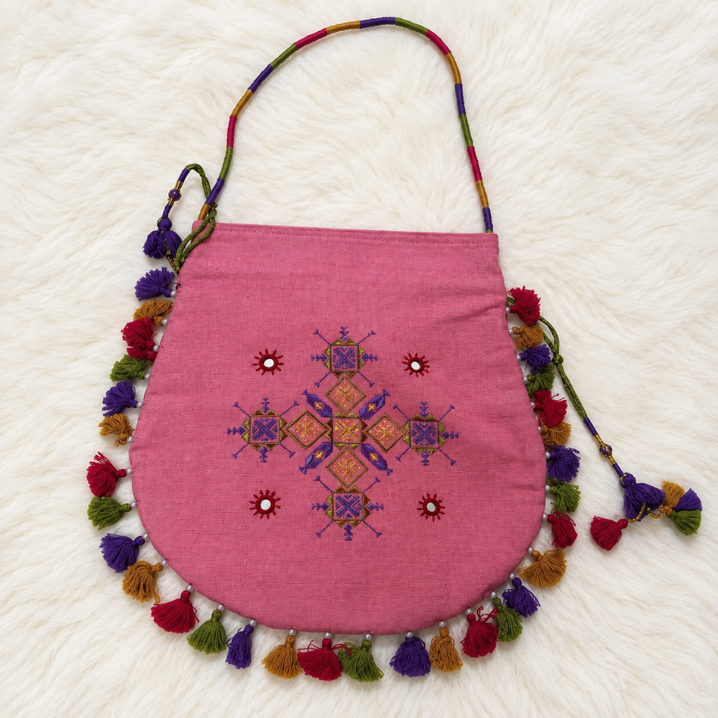 Graceful Thread-Worked Potli Bag