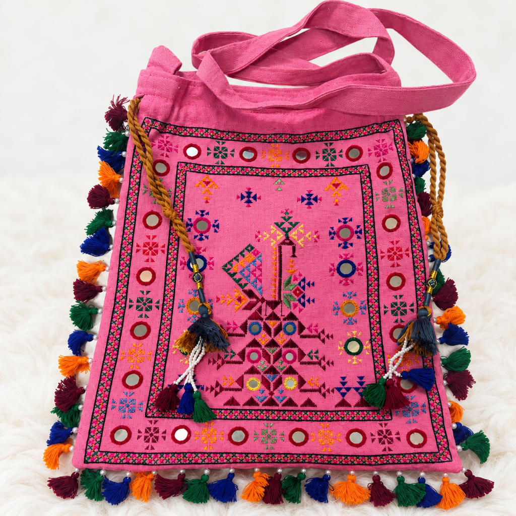 Chic Thread-Worked Medium Embroidered Sling Bag for Women