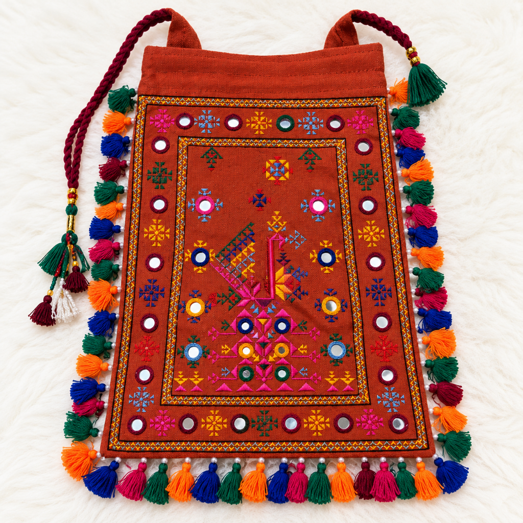 Chic Thread-Worked Medium Embroidered Sling Bag for Women