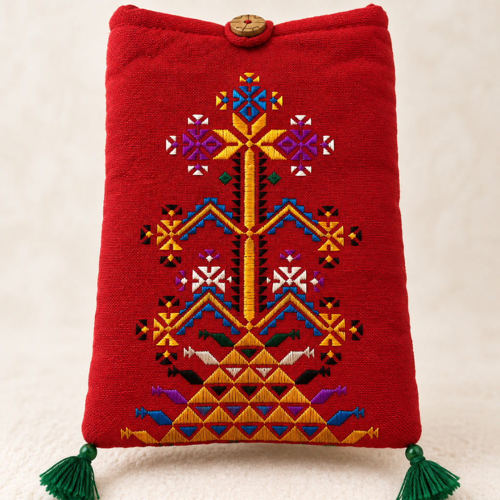 Thread-Worked Small Embroidered Mobile Cover Bag