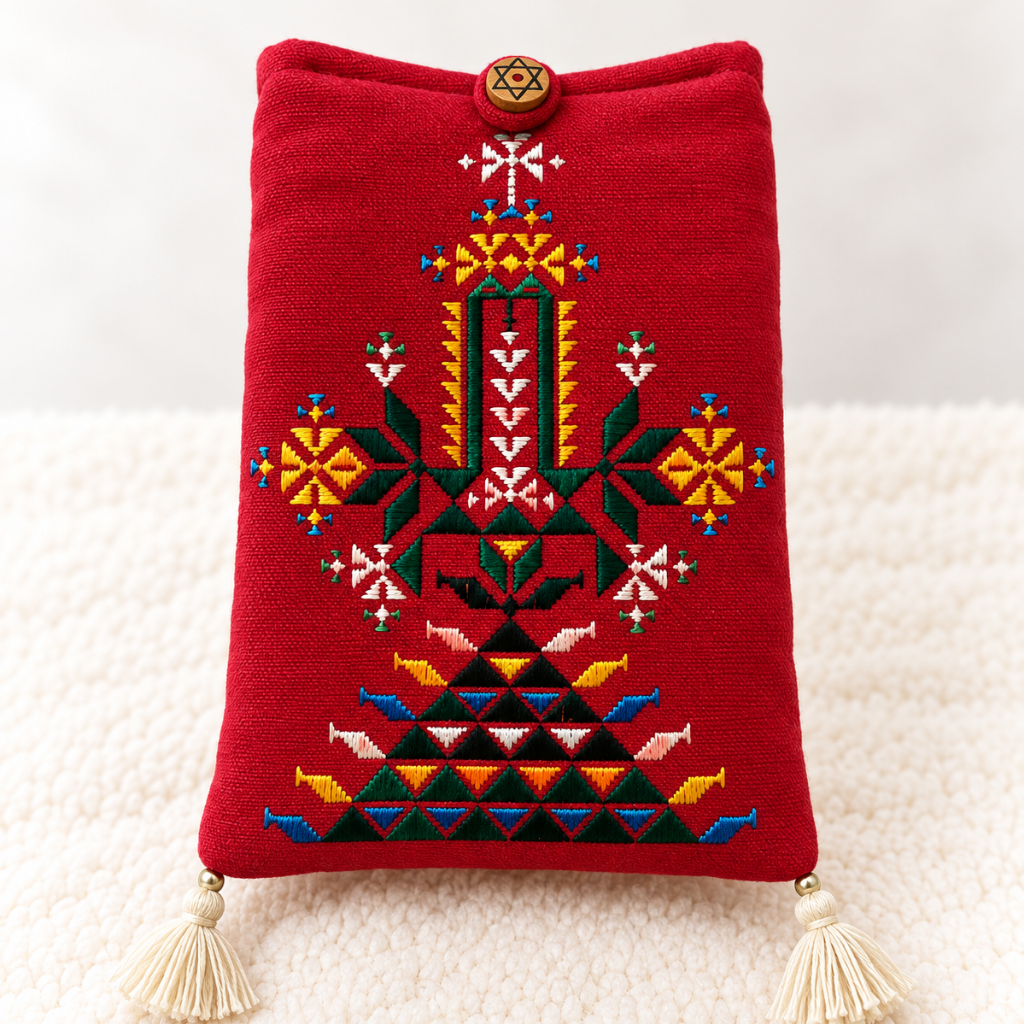 Thread-Worked Small Embroidered Mobile Cover Bag