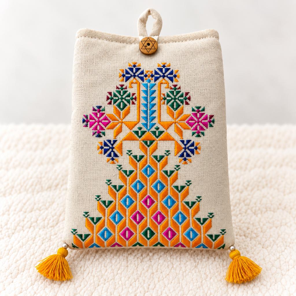 Thread-Worked Small Embroidered Mobile Cover Bag