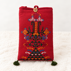 Thread-Worked Small Embroidered Mobile Cover Bag