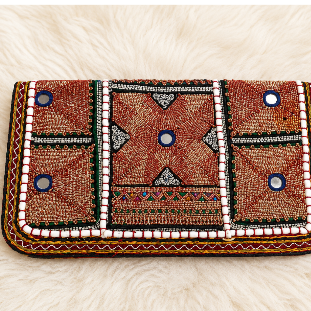 Festive Zari Embellished Purse for Women