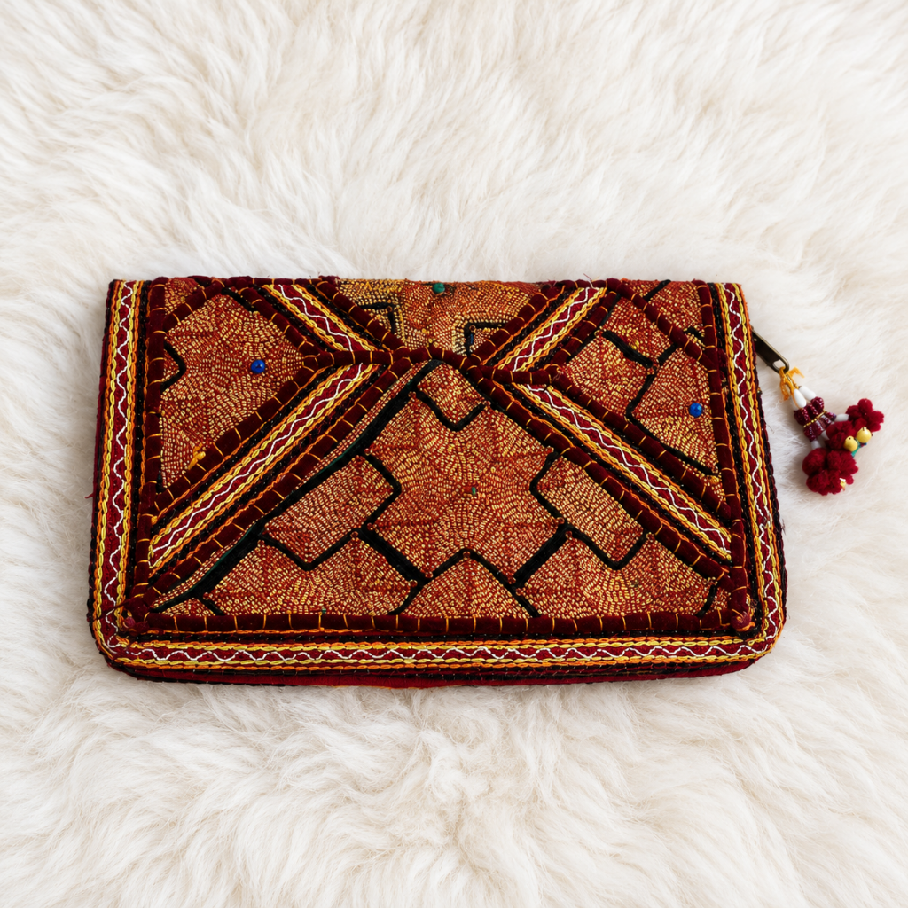 Festive Zari Embellished Purse for Women