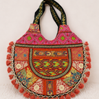 Tribal Hues Boho Embroidered Tote Bag