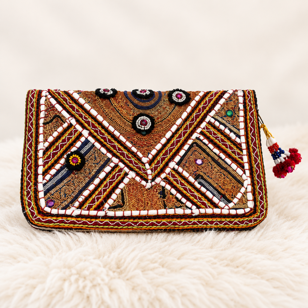 Embellished Zari Purse for Caual, Party