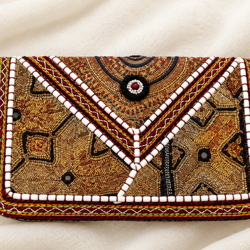 Embellished Zari Purse for Caual, Party